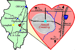 Travel Map to Arthur, Illinois
